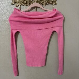 Zara Pink Off-Shoulder Sweater